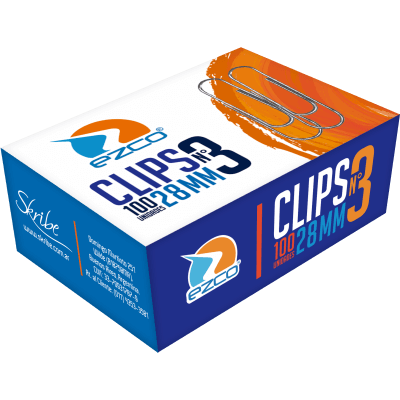 Clips Ezco Niquelado 28mm N°3 X100u