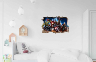 Vinilo impreso efecto 3D Avengers - 60x60cm - MODELO: 3D_0103