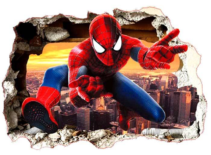 Vinilo impreso efecto 3D Spiderman - 80x80cm - MODELO: 3D_0005