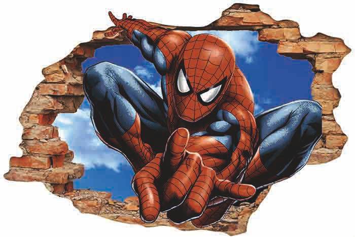 Vinilo impreso efecto 3D Spiderman - 100x100cm - MODELO: 3D_0004