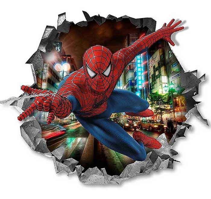 Vinilo impreso efecto 3D Spiderman - 100x100cm - MODELO: 3D_0006