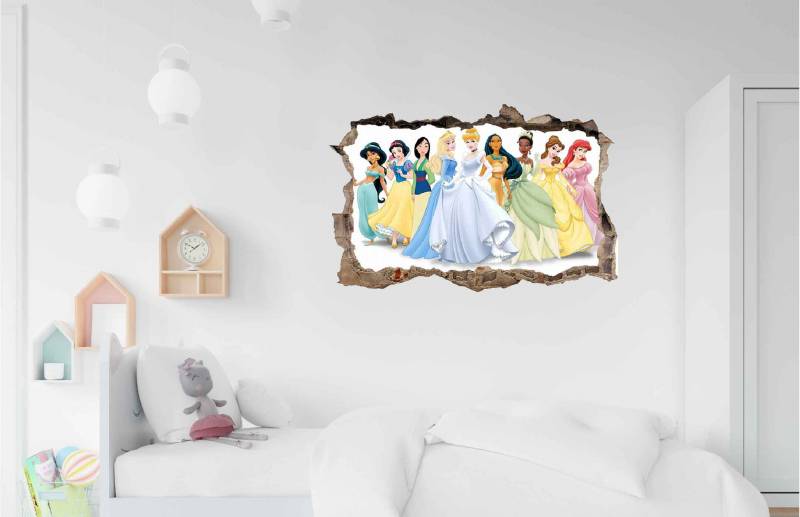 Vinilo impreso efecto 3D Princesas - 60x60cm - MODELO: 3D_0017