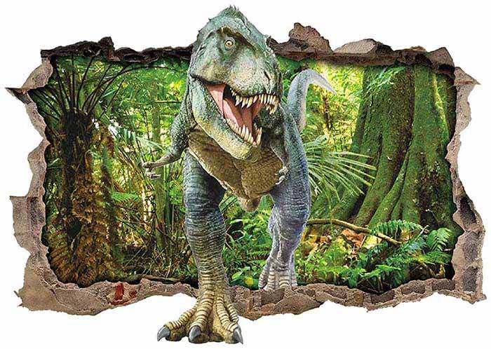 Vinilo impreso efecto 3D Tiranosaurio Rex - 80x80cm - MODELO: 3D_0059
