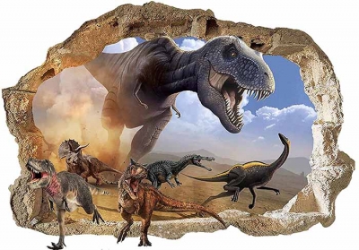 Vinilo impreso efecto 3D Dinosaurios - 80x80cm - MODELO: 3D_0063