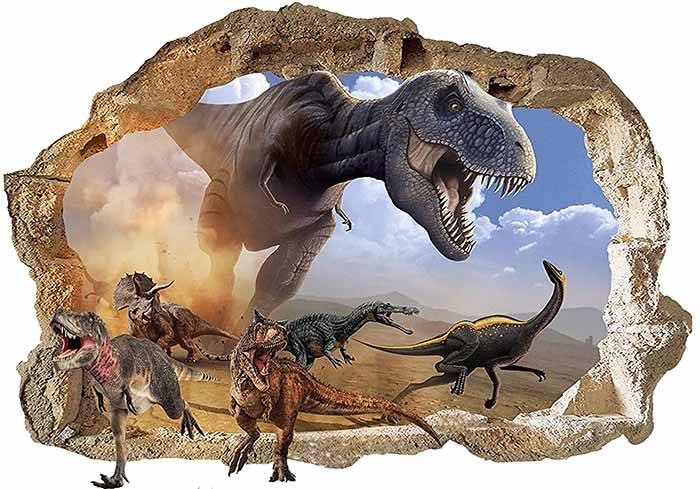 Vinilo impreso efecto 3D Dinosaurios - 100x100cm - MODELO: 3D_0063