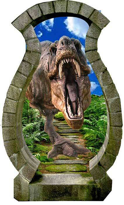 Vinilo impreso efecto 3D Tiranosaurio Rex - 80x80cm - MODELO: 3D_0066