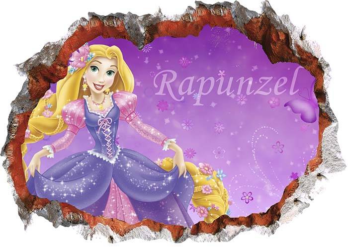 Vinilo impreso efecto 3D Rapunzel - 100x100cm - MODELO: 3D_0093