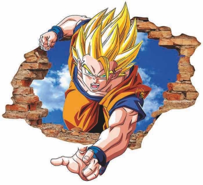 Vinilo impreso efecto 3D Goku - 80x80cm - MODELO: 3D_0099