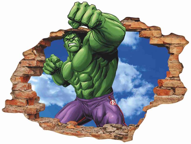 Vinilo impreso efecto 3D Hulk - 100x100cm - MODELO: 3D_0104