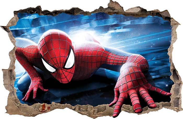 Vinilo impreso efecto 3D Spiderman/ Hombre Araña - 80x80cm - MODELO: 3D_0145