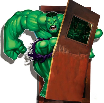 Vinilo impreso efecto 3D Hulk - 80x80cm - MODELO: 3D_0147
