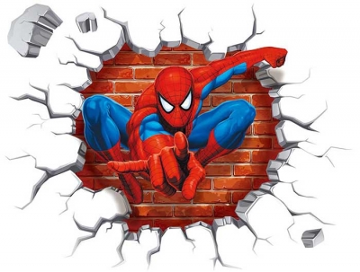 Vinilo impreso efecto 3D Spiderman - 80x80cm - MODELO: 3D_0148