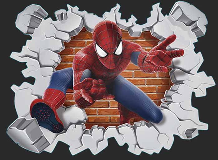 Vinilo impreso efecto 3D Spiderman - 80x80cm - MODELO: 3D_0149