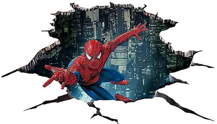 Vinilo impreso efecto 3D Spiderman - 80x80cm - MODELO: 3D_0150