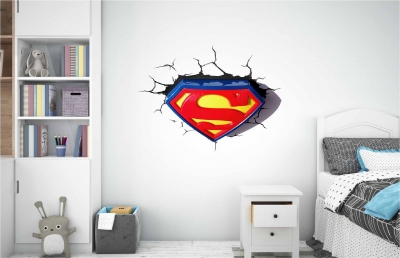 Vinilo impreso efecto 3D Superman - 60x60cm - MODELO: 3D_0151