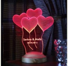 Lámpara de Globos de Corazón LED 3D - MOD: Led_00016