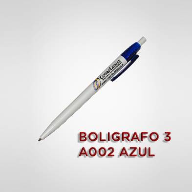 BOLÍGRAFO BLANCO CON LOGO A002 - 200 UNIDADES
