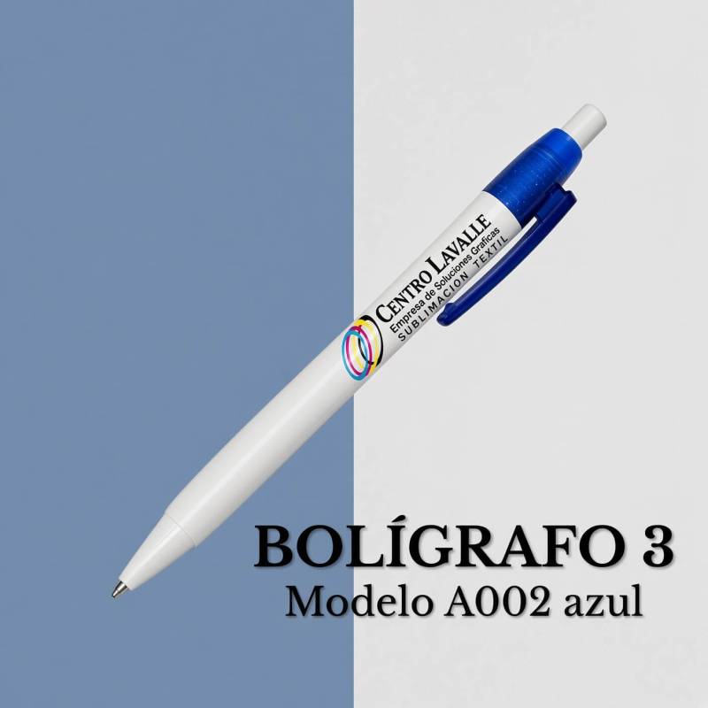 Bolígrafo blanco con logo A002 - 300 Unidades