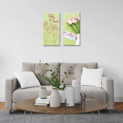 Madre e hija y Tulipanes - 2 módulos - 60 x 60cm - Modelo: CDM_012