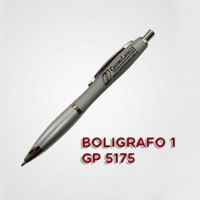 BOLÍGRAFO GRIS CON LOGO GP5175  - 100 UNIDADES
